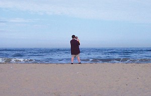 Joshua Saxon with his son at Chincoteague, Virginia