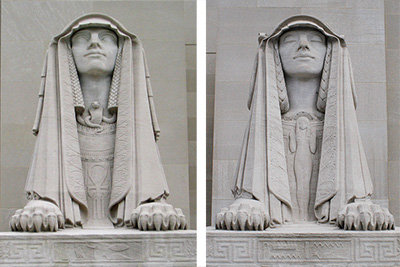Sphinxes of Power and Wisdom, respectively