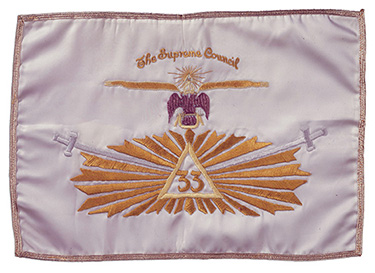 Cooper's Scottish Rite Banner that travelled into space on Gemini V