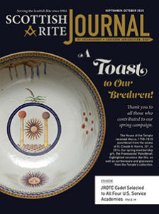 A Toast to Our Brethren! Thank you to all those who contributed to our spring campaign. The House of the Temple received this ca. 1790–1810 punchbowl from the estate of Ill. Claude H. Harris, 33°, in 2016. Our spring membership gift, The Freemasons’ Punchbowl, highlighted ceramics like this, as well as earthenware and glassware from the Temple’s collection.